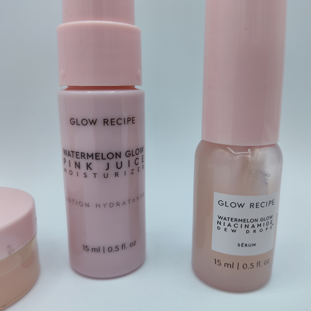Glow Recipe Watermelon Glow Mini Set Dew Drops  Pink Juice  Sleeping Mask - Picture 2 of 4